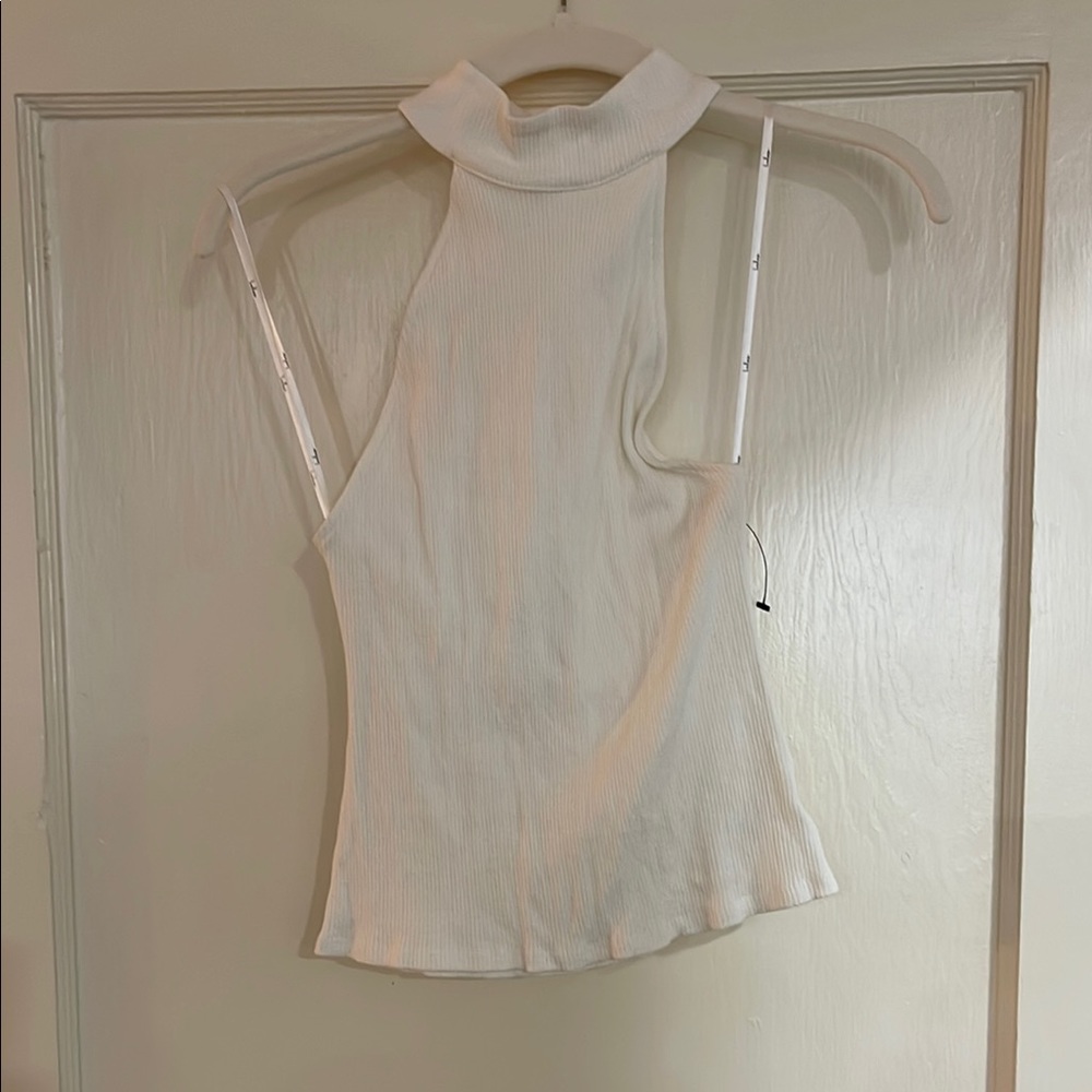 Lulus White Fitted Cut Out Tank Top